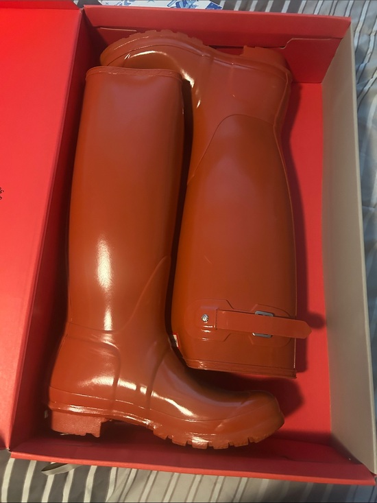 Hunter Shoes - Hunter Women's Tall Rain Boots in Burnt Orange